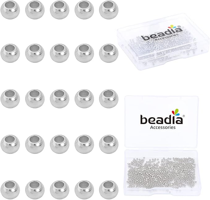 Platinum Plated Round Spacer Beads 2mm 600pcs for Jewelry Making Findings Non Tarnish