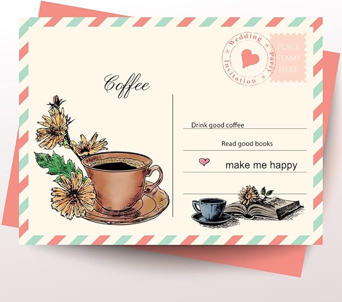 Flower Clear Stamps with Sentiment Words for Card Making and Photo Album Decorations, Coffee Heart Book Clear Rubber Stamps for Card Making Decoration and DIY Scrapbooking