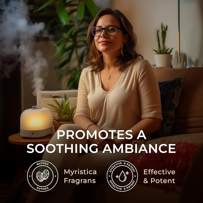 Gya Labs Nutmeg Essential Oil - 0.34 Fl Oz - for Hair, Skin, Diffuser, Aromatherapy & DIY Candle Making Scent