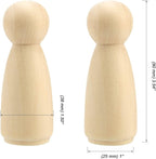 MOUYAT 30 PCS 3.5 Inch Wooden Peg Dolls, Unfinished Angel Girl Wooden Peg People Doll Bodies, Wooden People Figures for Painting, Craft Art Projects