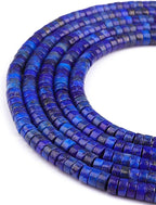 Natural Lapis Lazuli Spacer Beads Caps Loose Semi Gemstone for Beading Jewelry Making 6mmx3mm 38cm