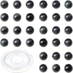 10mm 100pcs Natural Stone Beads Black Obsidian Round Genuine Stone Beading Loose Gemstone Hole Size 1mm DIY Charm Smooth Beads for Bracelet Necklace Earrings (Black Obsidian 10mm)