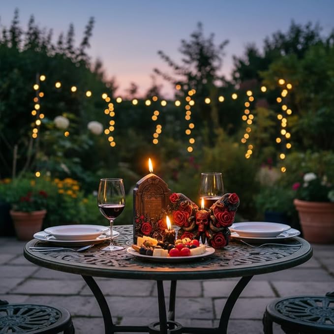 Snake Skull Silicone Mold, Cylinder Candle Mold with Coiling Snake for Halloween Candle Making, Resin, Clay Craft, Aromatherapy Gypsum, Home Decor (Rose & Skull)