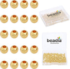14K Gold Plated Round Spacer Beads 3mm 300pcs for Jewelry Making Findings Non Tarnish