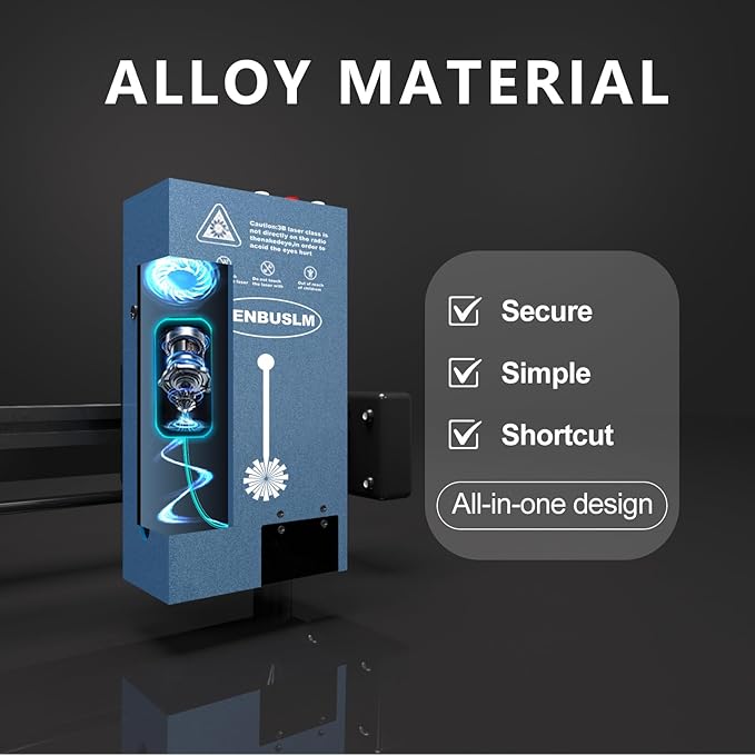 AENBUSLM 80W Laser Module,Built-in Air Assist,10W(10000mW) Output Power,Fixed-Focus,Double Ultra-Fine Compressed Spot CNC Carving DIY Laser Masterfor Laser Engraver Machine - Laser Class:lV