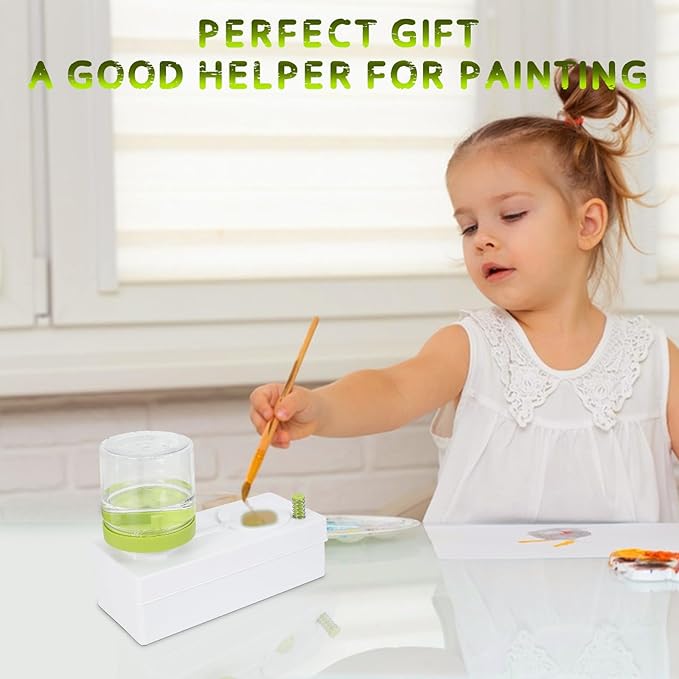 Upgraded All in 1 Paint Brush Cleaner: Paintbrush Cleaners Tool Paint Brush Rinser Paint Water Dispenser Painting Station for Acrylic, Watercolor, Oil Paint（Give 4 Pen & Pen holder & paint tray）