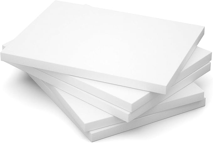 GOTIDEAL Stretched Canvas, 16x20 Inch Set of 5, Primed White - 100% Cotton Artist Canvas Boards for Painting, Acrylic Pouring, Oil Paint Dry & Wet Art Media