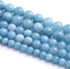 12MM 32PCS Blue Aquamarine Jade Loose Beads for Jewelry Making DIY Bracelet