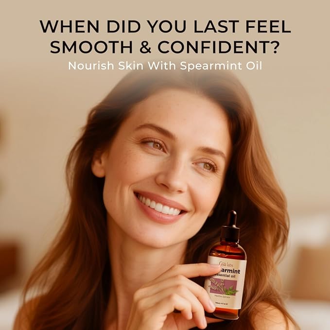 Gya Labs Spearmint Essential Oil - 4 Fl Oz - for Hair, Skin, Diffuser, Aromatherapy & DIY Candle Making Scent