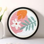 Esffaci Punch Needle Kit for Adults Beginner Starter Punch Embroidery Kit with Flower Pattern DIY Punch Stitch Supplies with Stamped Fabric Yarn Hoop Tool Instruction