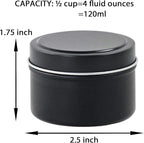 EricX Light Candle Tin 24 Piece, 4 oz, for Candle Making, Black