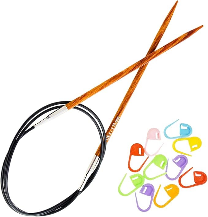 KnitPro Dreamz Circular Knitting Needles 16 inch, Size 5 (40cm, 3.75mm) with 10 Colorful Stitch Markers
