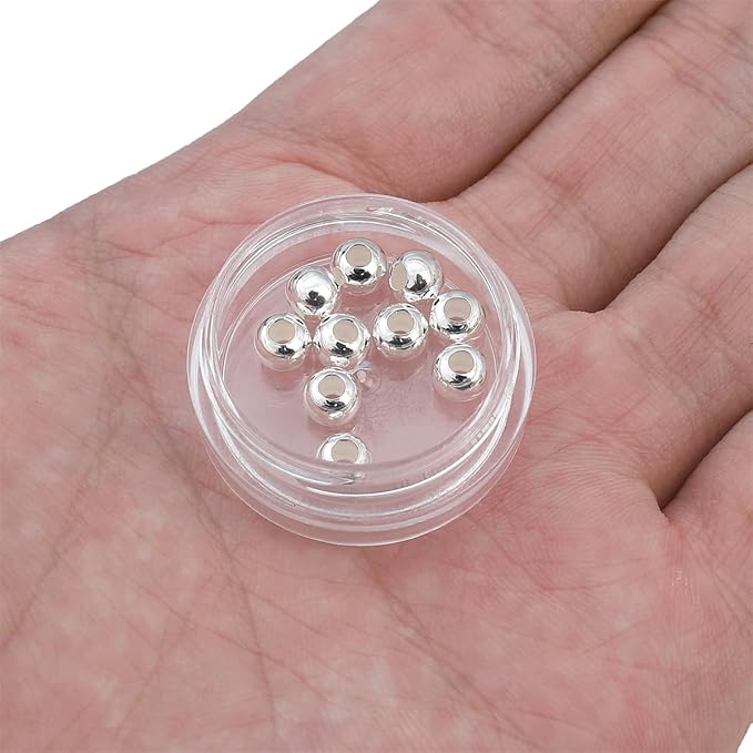925 Sterling Silver Round Beads 5mm 10pcs for Jewelry Making Findings
