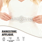 PEARLY JUN 11 Pcs Silver Rhinestone Applique Patches Pearl Rhinestone Patches Iron on Appliques for Dresses Hand Sewing Craft Projects DIY Wedding Clothes Shoes Hats Bags Embellishments