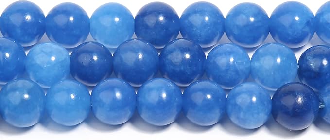 35pcs 10mm Natural Stone Beads Kyanite Beads Crystal Gemstone for Jewelry Making, DIY Bracelet Necklace