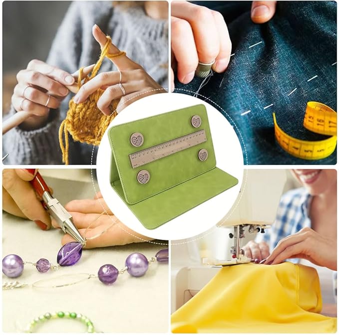 Earssa Knitting Pattern Holder,Knitting Chart Holder,Magnetic Crochet Knitting Chart Holder Knitting Accessories Foldable Knitting Chart Keeper with Ruler for Fixed Crochet Pattern (Purple)