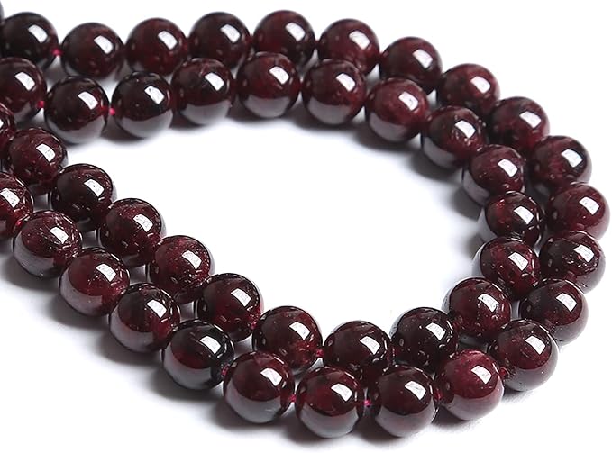8MM 45PCS Natural Garnet Gemstone Loose Beads for Jewelry Making DIY Bracelet Crystal 1 Strand