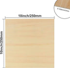 10 Pack Basswood Sheets 3mm 10 x 10 x 1/8 Inch Plywood Board, Thin Natural Unfinished Wood for DIY Crafts Painting, Hobby, Model Making, Wood Burning and Laser Projects