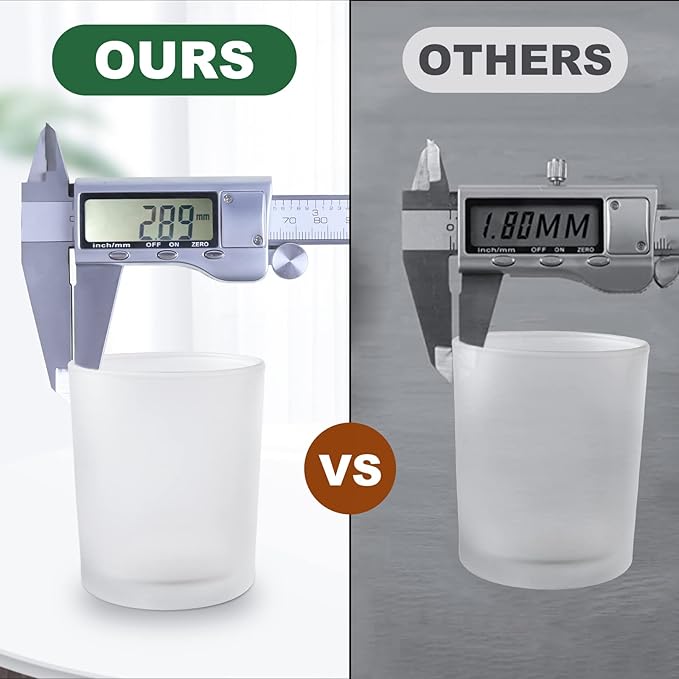 CONNOO 15 Pack 7 OZ Frosted Empty Candle Jars with Bamboo Lids and Sticky Labels for Making Candles - Thick Glass Candle Jars in Bulk with Lids. Dishwasher Safe.