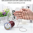1mm Faux Leather Waxed Cotton Cord, 175 Yards – Durable Necklace String, Soft and Textured Cord for Necklaces, Bracelets, and Jewelry Making