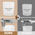 CONNOO 8 Pack 14 OZ Frosted Glass Candle Jars with Bamboo Lids for Making Candles, Large Size Empty Candle Tins with Sticky Labels - Leakproof & Dishwasher Safe.