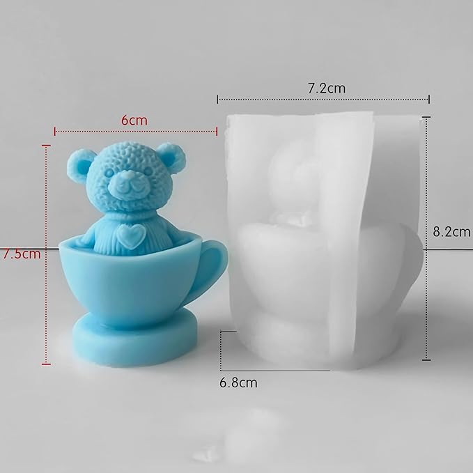 Bear Resin Casting Silicone Mold - Animal 3D Mold for Candle Making