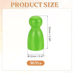 uxcell 50Pcs Wood Peg Dolls Unfinished, 1" x 1/2" Natural Wooden Blank Family Figures Peg Dolls Body for Painting, Decoration, Craft Art Projects, Grass Green