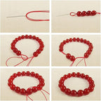 Natural Stone Genuine Stones DIY Garnet Round Beads 8mm 100pcs Beading Loose Gemstone Hole Size 1mm Charm Smooth Beads for Bracelets Necklaces Earrings (Garnet 8mm)