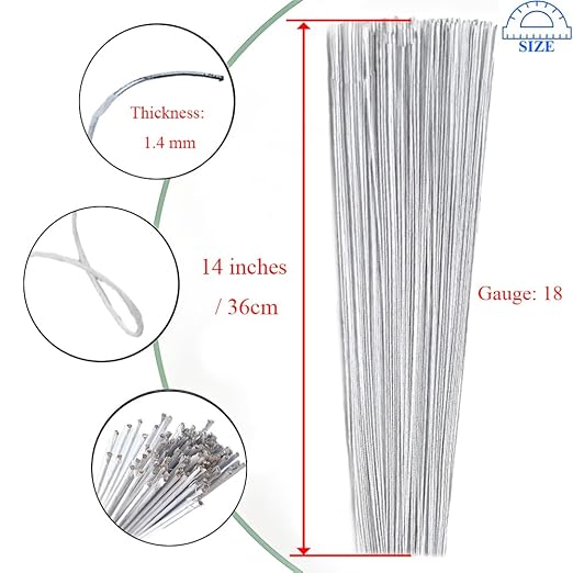 HAHIYO 18Gauge White Paper-Wrapped Metal Floral Wire 14 Inches(36cm), 70 Pack Flexible Paddle Wires Florist Wire Garden Wires for Craft Christmas Wreath Flower Arrangement Bouquet Wrapping Wedding DIY