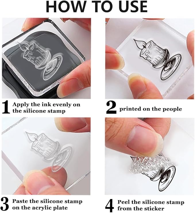 CHGCRAFT Lamp Candles Clear Stamps Transparent Stamps Silicone Clear Stamp Seals for DIY Scrapbooking Photo Album Decoration, 4.3x6.3inch