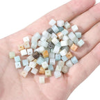 Natural Amazonite Square Stone Beads 4x4mm 85pcs Cube Loose Semi Gemstone Beads for Jewelry Making Design