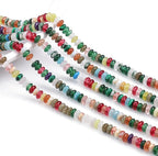 Natural Mix Colored Stone Spacer Beads Caps Rondelle Disk Loose Beads for Beading Jewelry Making 4mmx2mm 38cm
