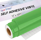 Glossy Green Permanent Vinyl Roll, Lya Vinyl 12" x 12Ft Permanent Outdoor Adhesive Vinyl Roll for Decor Sticker, Party Decoration