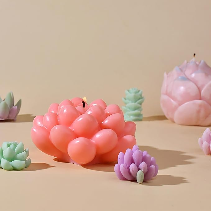 Large Flower Succulent Candle Mold Resin Casting Silicone Molds for Home Decor & Candle Making Wave Spiral Mold