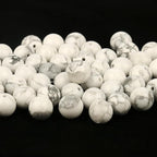 45pcs 8mm Natural Stone Beads White Howlite Beads Energy Crystal Power Gemstone for Jewelry Making, DIY Bracelet Necklace