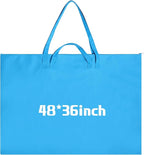 Abbylike 48 x 36 Inch Art Portfolio Bag Large Size Art Supply Bag with Nylon Shoulder Waterproof Poster Board Painting Drawing Sketch Storage Carrying Case for Christmas Artwork Gift(Blue,1 Pcs)