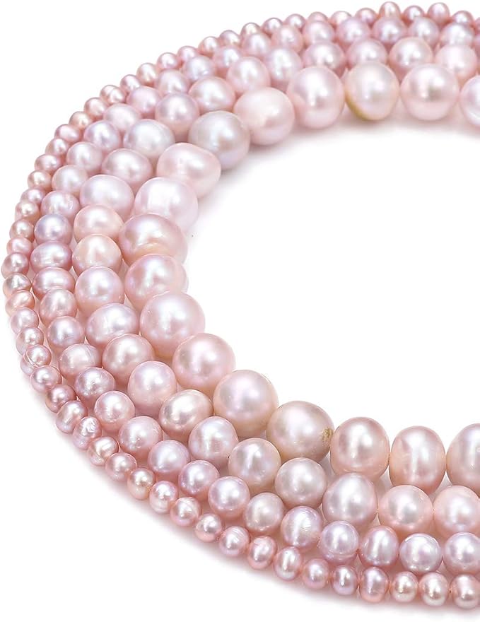 Natural Pearl Beads Potato 8-9mm Purple Freshwater Cultured Loose Gemstone Beads for DIY Jewelry Making 13.8''/Strand