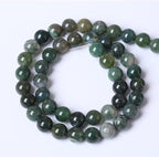 90PCS 4mm Natural Green Moss Agate Beads Gemstone Round Loose Spacer Beads for Jewelry Making DIY Bracelet Necklace Earrings 15" Inch(Moss Agate Beads, 4mm)