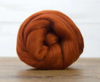 Revolution Fibers Merino Wool Combed Top | 1 lb Premium Wool Roving | 22 Micron, Best Merino Wool for Spinning, Tapestry, Needle Felting, Big Yarn Roving and Wall Hangings (Rust)