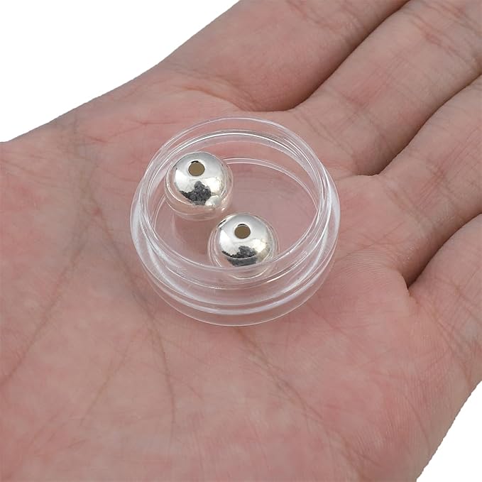 925 Sterling Silver Round Beads 10mm 2pcs for Jewelry Making Findings