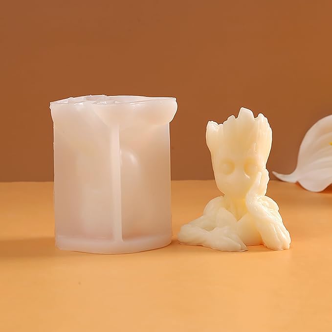Groot Mold Groot Man Mold Tree Man Candle Mold Body Mold Resin Casting Mold Resin Making Molds Silicone Mold for Candle Home Decorate Mold Candle Making Mold 3D Animal Mold