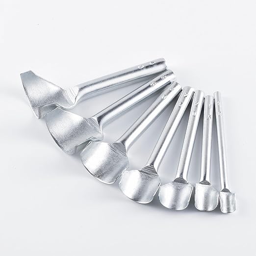 7Pcs Leather Craft Tools Precision Arc-Shaped Half Round Punch Set & Edge Cutters for Belt, Wallet, and Bag Making (Sizes from 10mm to 40mm)