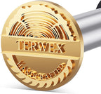 Terwex Custom Branding Iron for Wood, Personalized Wood Branding Iron Head Brass Stamp, Metal Logo Branding Irons Letter Stamp for Leather Food Steak, Woodworking Tools Handmade Lover DIY Gifts(0.5")