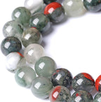 12MM Natural African Bloodstone Gemstone Round Beads Loose Spacer Stone Beads for Jewelry Making 32pcs 1 Strands 15"