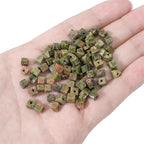 Natural Unakite Square Stone Beads 4x4mm 85pcs Cube Loose Semi Gemstone Beads for Jewelry Making Design