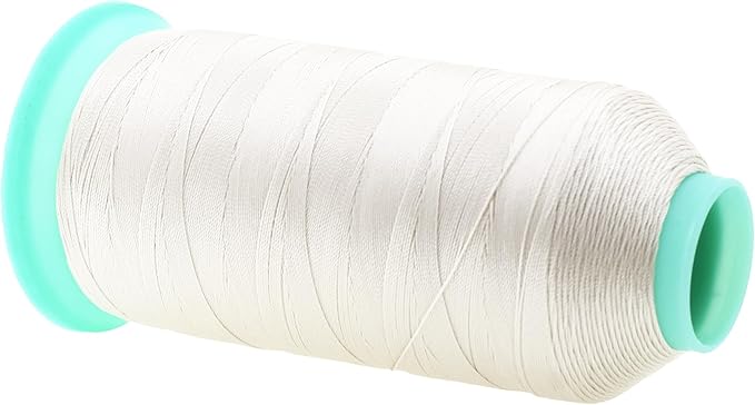 Mandala Crafts Bonded Nylon Thread Off White Heavy Duty Sewing Threads - 1100 YDs Size 92 280D T90 Tex 90 Thread for Leather Jeans Weaving Outdoor Marine Upholstery Threads