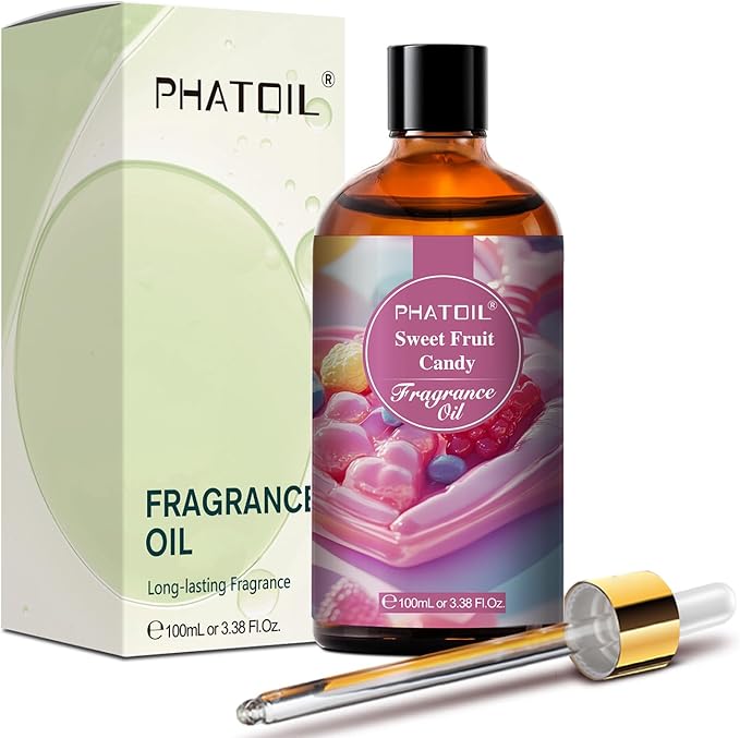 PHATOIL Sweet Fruit Candy Fragrance Oils for Aromatherapy, 3.38FL.OZ Diffuser Oils for Home, Perfect for Aromatherapy, Humidifiers, Yoga, DIY Candle and Soap Making - 100ml