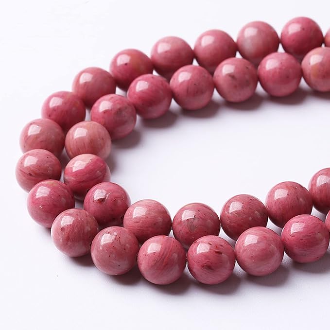 8m 45pcs 7A Premium Gemstone Rhodochrosite Beads Natural Stone Round Loose Energy Healing Beads for Jewelry Making DIY Bracelet