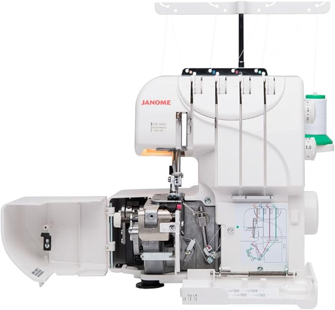 Janome MOD-8933 Serger with Lay-In Threading, 3 and 4 Thread Convertible with Differential Feed WHITE