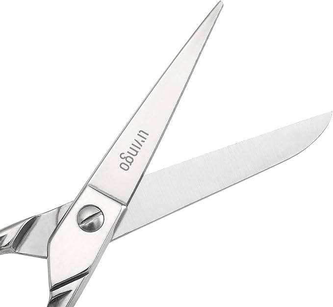 LIVINGO 6'' Professional Forged Fabric Scissors, Precision Tailor Small Scissors Heavy Duty, Sharp Stainless steel Sewing Shears for Crafting Supplies